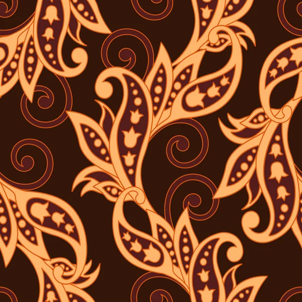 Papel pintado floral. damasco sin costuras vector de fondo — Vector de stock