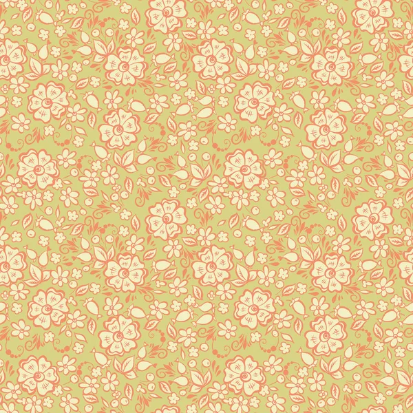 Cute little flowers fabric pattern. floral seamless vector illustration — Stock Vector