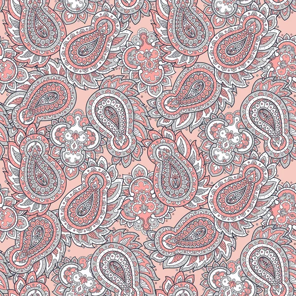 Motivo Paisley senza cuciture in stile indiano. Illustrazione vettoriale floreale — Vettoriale Stock