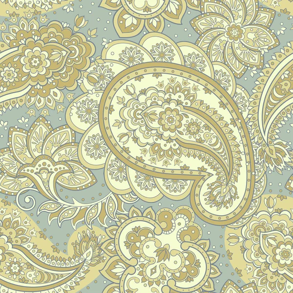 Paisley ornamento floral sem costura padrão . — Vetor de Stock