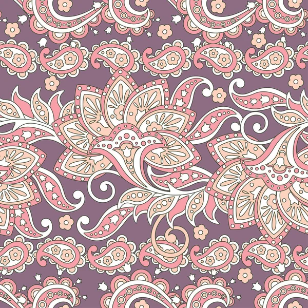 Paisley Floral padrão étnico sem costura. Ornamento árabe — Vetor de Stock