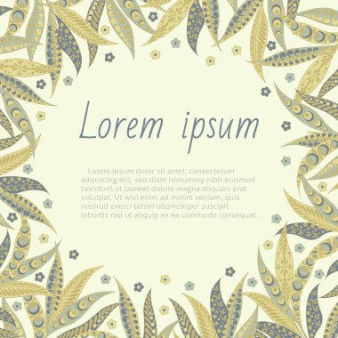 Çiçek desenli davetiye kartı.