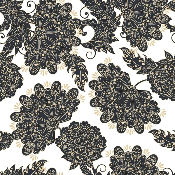 Hint batik tarzında klasik bir model. Çiçek vektör arkaplanı