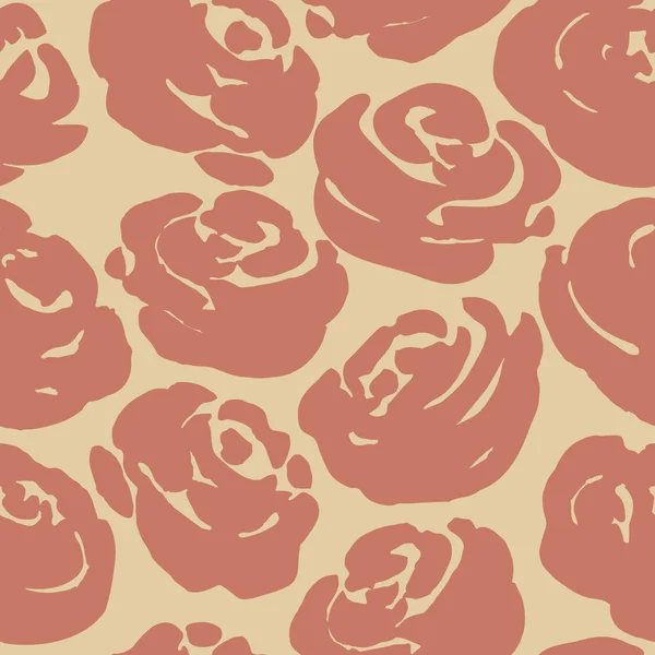 Силуэт ручной работы Розы. бесшовный векторный цветочный узор — стоковый вектор