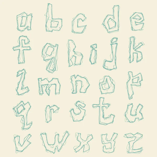 Letras dibujadas a mano del alfabeto latino — Vector de stock