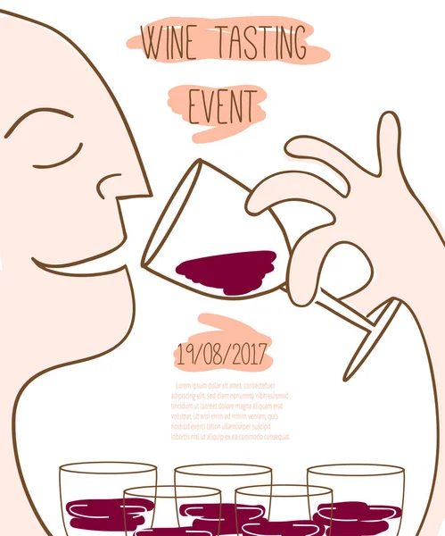 Modelo de evento de degustação de vinhos. Ilustração vetorial — Vetor de Stock