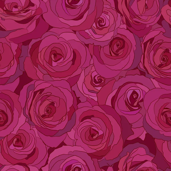 Naadloze patroon rozen, vector bloemen illustratie. Natuur achtergrond — Stockvector