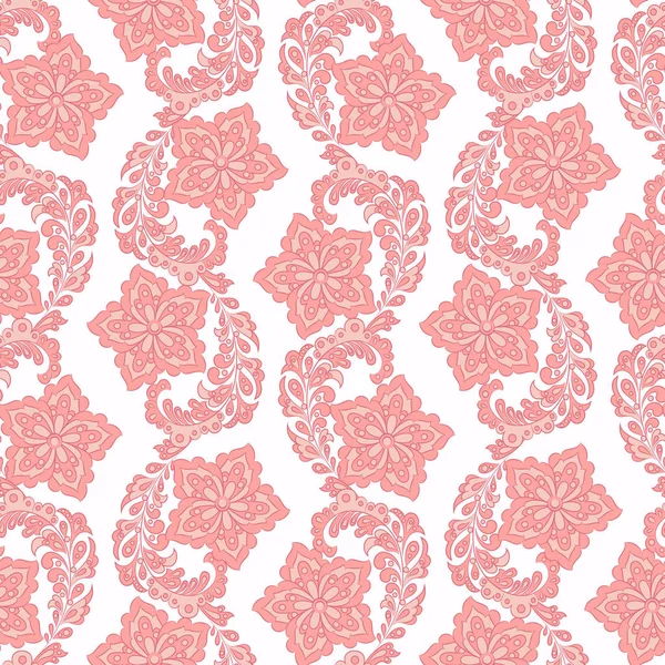 Listrado fundo floral sem costura. Papel de parede vetor Ilustração — Vetor de Stock