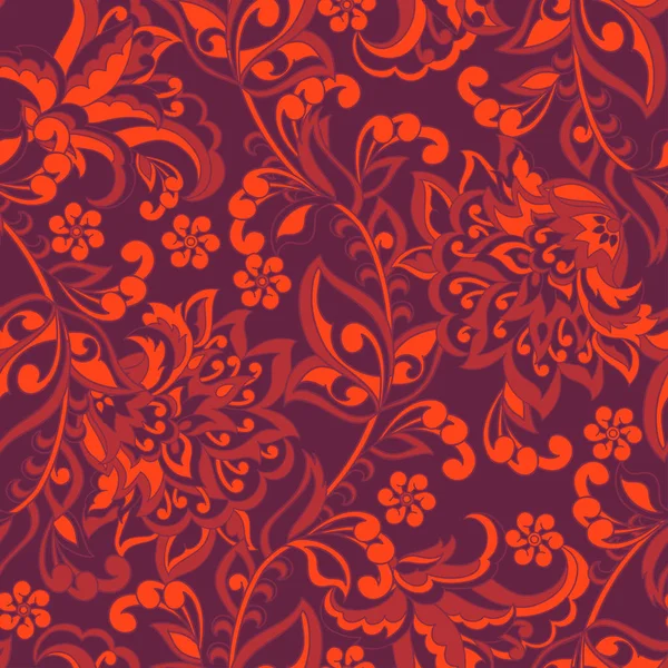 Fleurs ethniques motif vectoriel sans couture. fond vintage floral — Image vectorielle