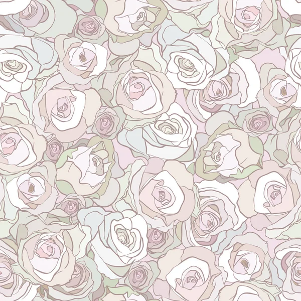 Naadloze patroon rozen, floral vectorillustratie. — Stockvector