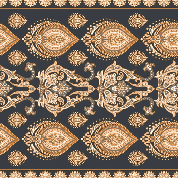 Paisley Floral orientalny wzór etniczny. Płynny arabski ornament. — Wektor stockowy