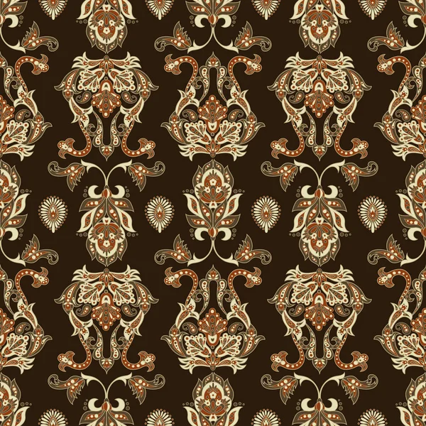 Hint usulü çiçek vektör süsü. Klasik dikişsiz desen.