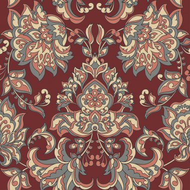 Barok tarzı çiçekli duvar kâğıdı. Kusursuz vektör deseni