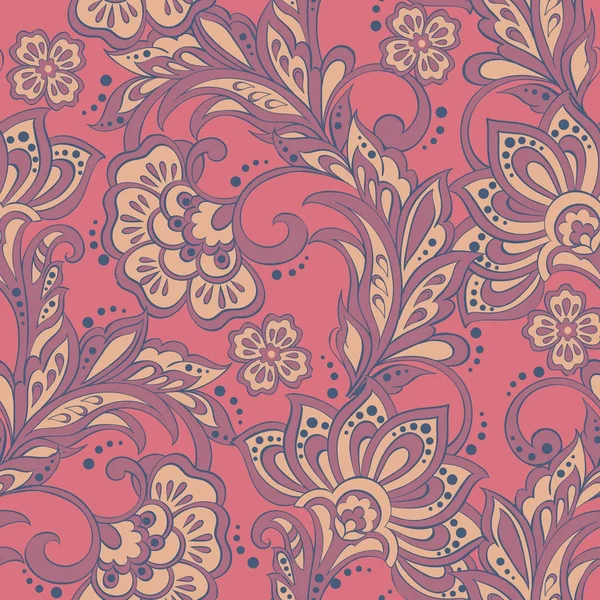 Floral Pattern σε ινδικό στυλ μπατίκ — Διανυσματικό Αρχείο