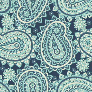 Paisley dikişsiz çiçek deseni. Asya vintage arkaplanı