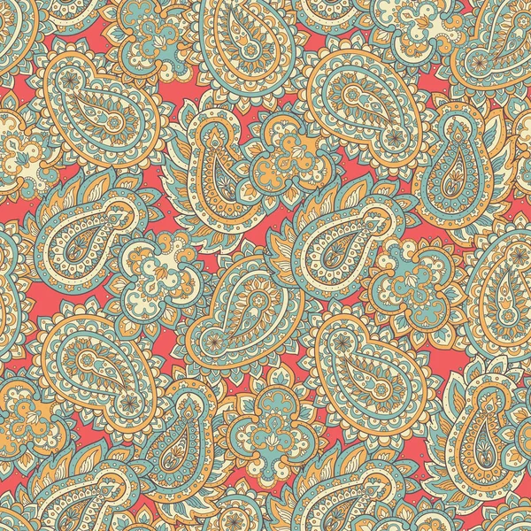 Paisley motif floral sans couture. Fond vectoriel asiatique — Image vectorielle