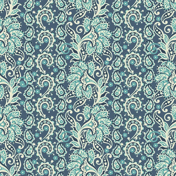 Paisley Bloemen etnische naadloze Patronen. Decoratieve motieven van de Indiase stof patronen. — Stockvector