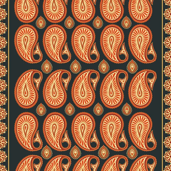 Paisley sömlös textil mönster i asiatisk batik stil — Stock vektor