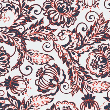 Etnik çiçek seamless modeli.