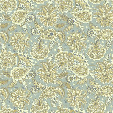 Hint tarzı sorunsuz Paisley desende. 