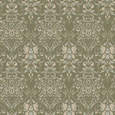Süslü, klasik duvar kâğıdı. Vektörsüz desen