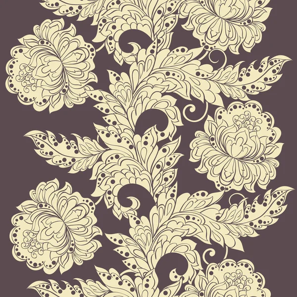 Patrón sin costura floral étnica en estilo batik — Vector de stock