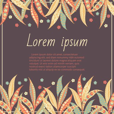 Çiçek desenli davetiye kartı.