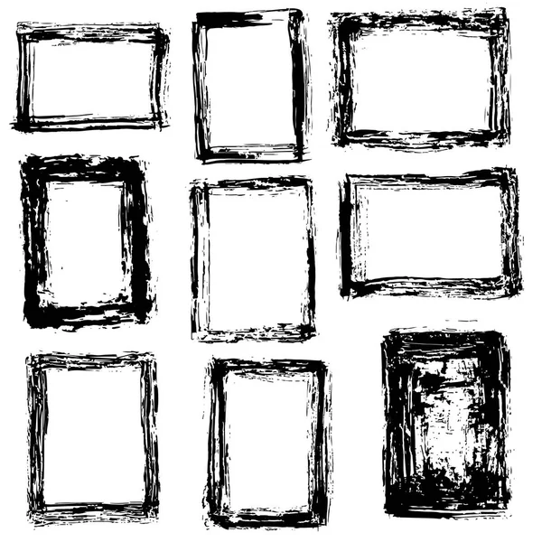 Conjunto de marcos vectoriales aislados dibujados a mano — Archivo Imágenes Vectoriales