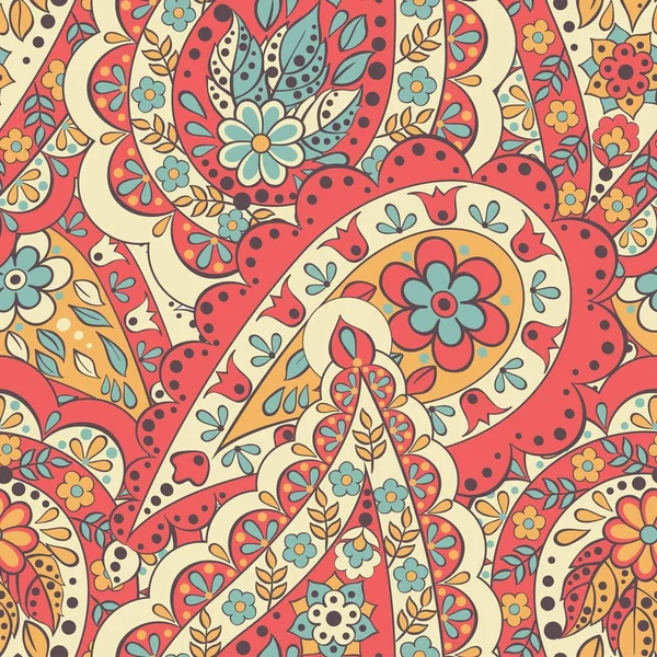 Paisley sömlöst mönster. Vintage blommig bakgrund — Stock vektor