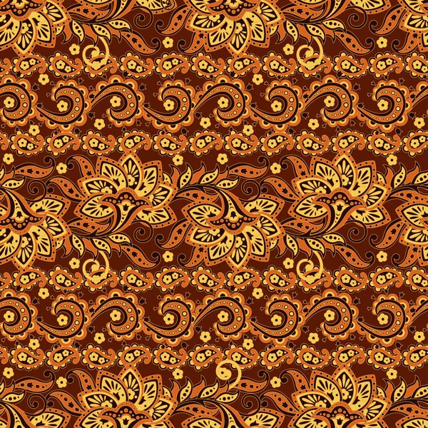 Paisley Floral padrão étnico sem emenda. Motivos ornamentais dos padrões de tecido indiano. — Vetor de Stock
