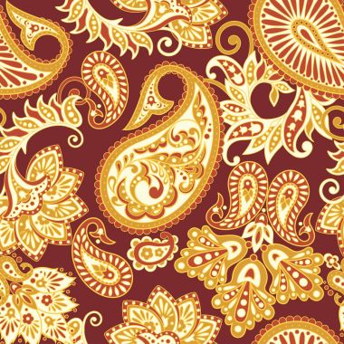 Paisley dikişsiz desen. Klasik çiçek arkaplanı