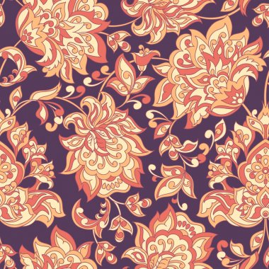 Çiçeksel vektör illüstrasyonu. etnik geçmiş