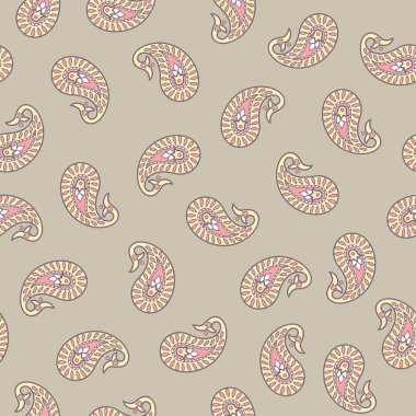 Paisley Çiçek Doğulu Etnik Düzen. Kusursuz Arap Süslemesi. 