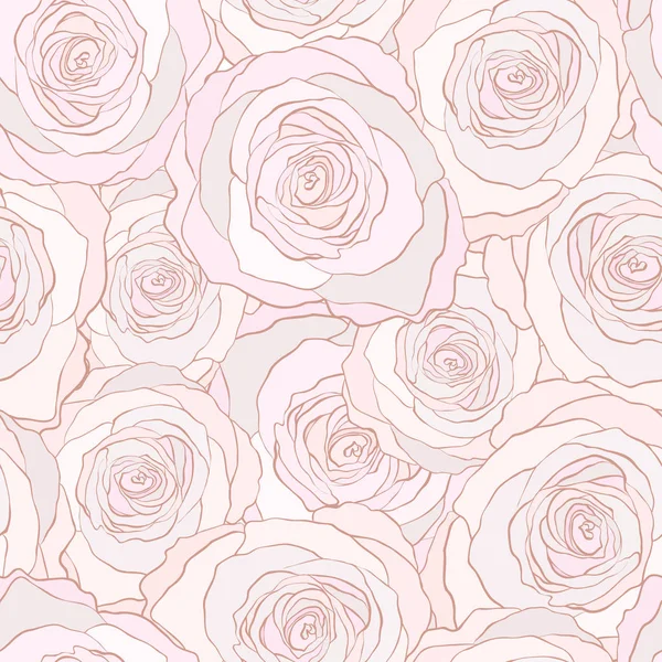 Seamless pattern roses, vector floral illustration. — Stock Vector