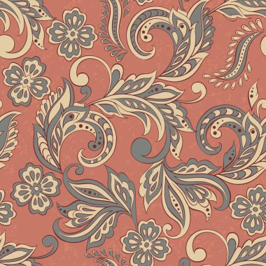 Hint çiçeklerinin dikişsiz deseni. vektör arkaplanı