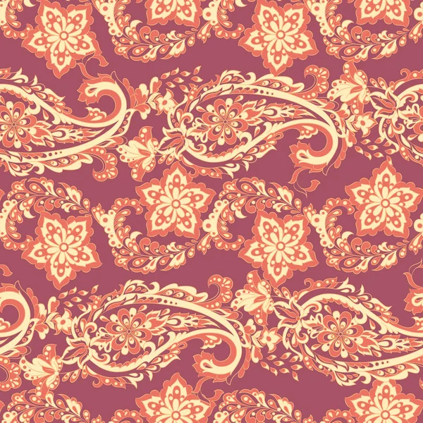 Paisley modello senza soluzione di continuità. Ornamento indiano sfondo vettoriale — Vettoriale Stock