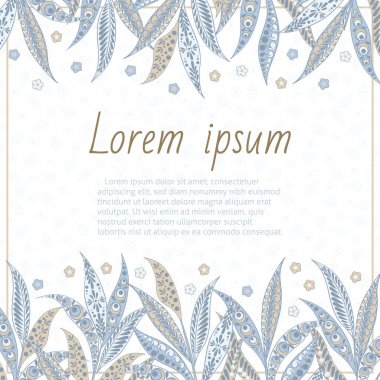 Çiçek desenli davetiye kartı.