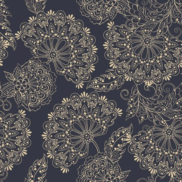 Patrón vintage en estilo batik indio . — Vector de stock