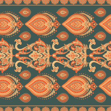 Paisley Çiçekli Doğulu Etnik Düzen.