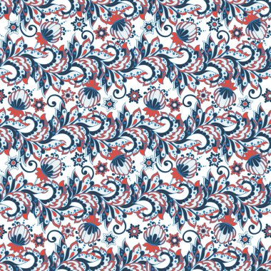 Batik tarzında etnik çiçek desenleri. 