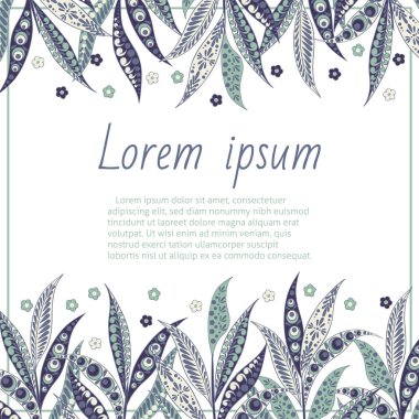 Çiçek desenli davetiye kartı.