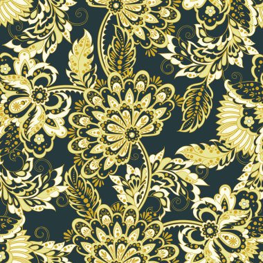 Hint batik tarzında klasik bir model. Çiçek vektör arkaplanı