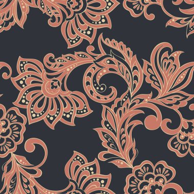 Hint mehndi tarzı sorunsuz çiçek desenli