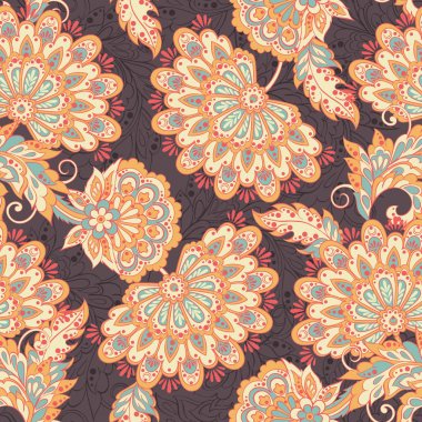 Çiçeksel vektör illüstrasyonu. etnik geçmiş