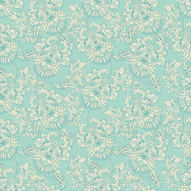 Elegance Dikişsiz desen Etnik çiçek ve yaprak ile