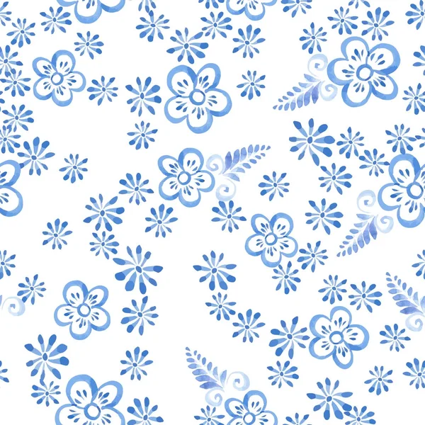 Watrcolor 花のシームレス パターン — ストックベクタ