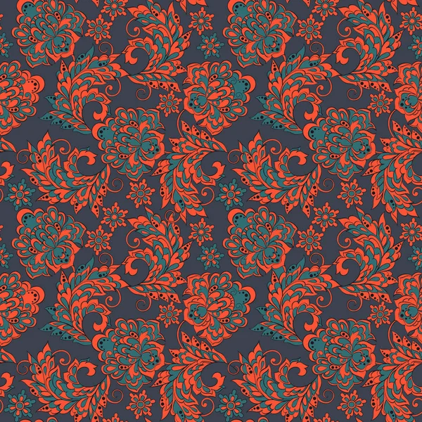 Ethnique floral motif sans couture . — Image vectorielle