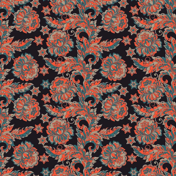 Patrón sin costuras florales. Batik ornamento vector . — Vector de stock