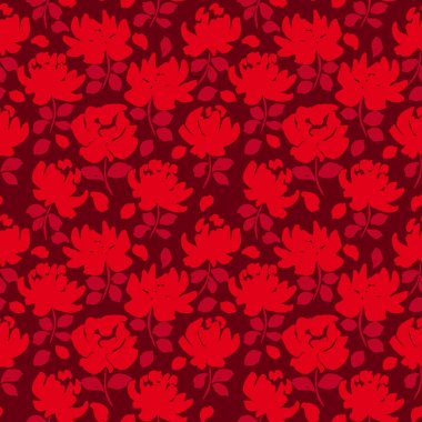 Çiçeksiz desen. Çiçek vektör arkaplanının silueti