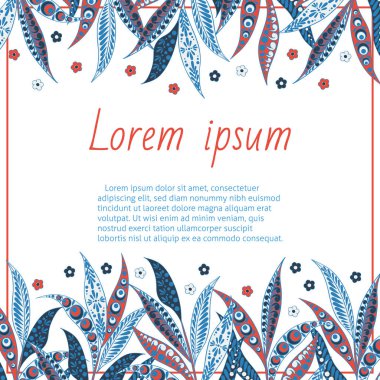 Çiçek desenli davetiye kartı.